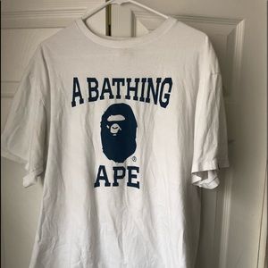 A bathing ape college/flag tee